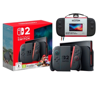 Nintendo Switch 2 Joy-Con Czarny + Mario Kart World + Etui Yaxo Scutum Techno - Kup na Raty - RRSO 0%