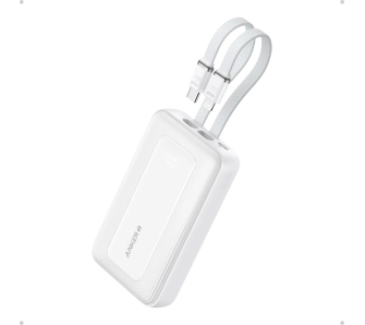 Powerbank Anker Zolo (A1680H21) 10000mAh 30W wbudowany kabel USB-C i Lightning Biały