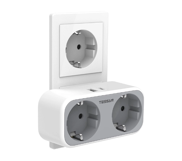 Tessan TS-WS02DE00 2 gniazda 1x USB-A 1x USB-C Biały