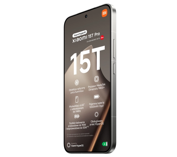 Xiaomi 15T Pro 12/512GB Funkcje AI 6,83" 144Hz 50Mpix Szary - Kup na Raty - RRSO 0%