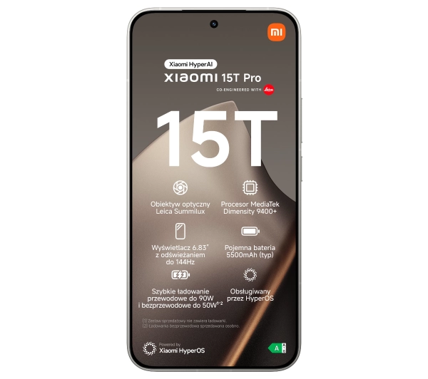 Xiaomi 15T Pro 12/512GB Funkcje AI 6,83" 144Hz 50Mpix Szary - Kup na Raty - RRSO 0%