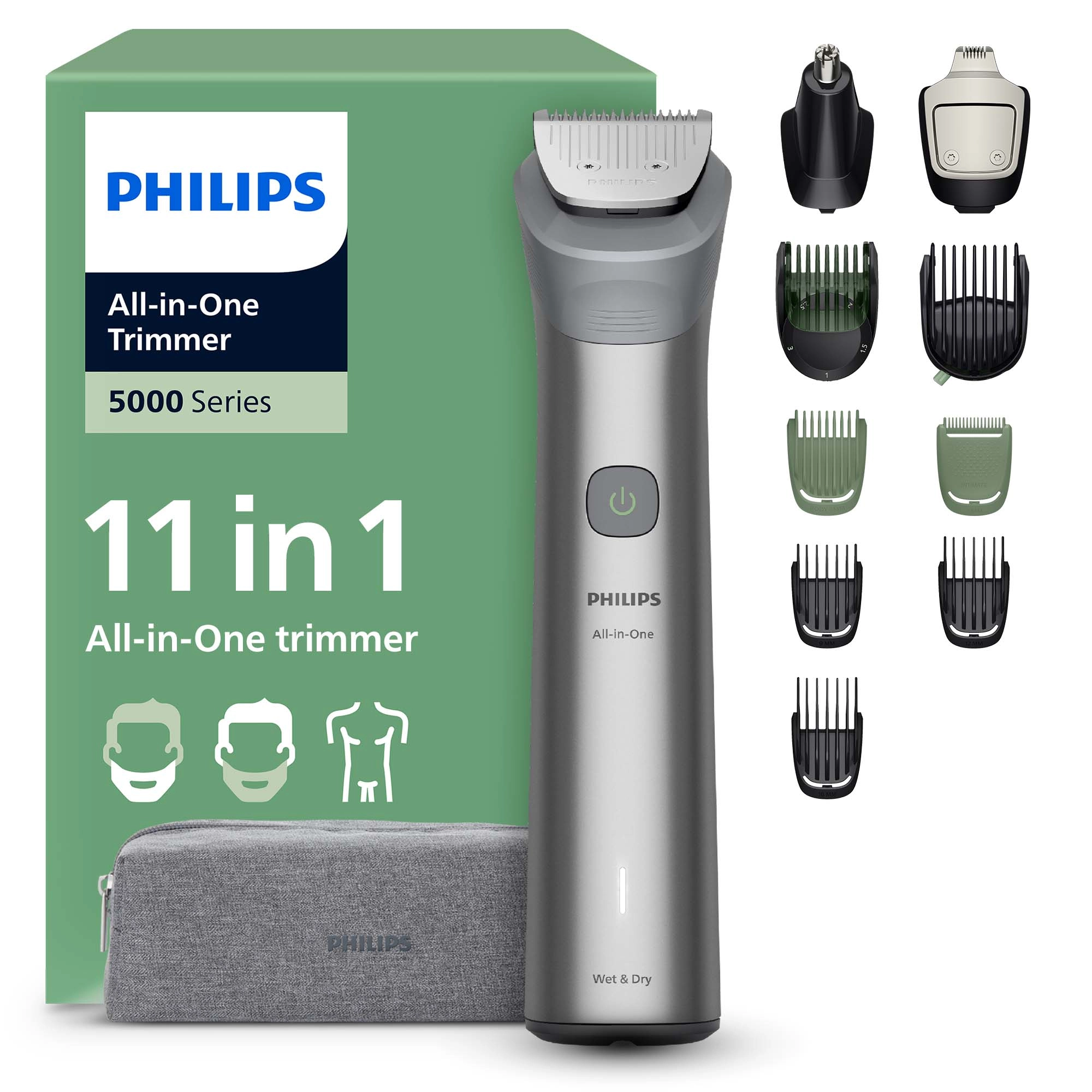 Trymer Philips Seria 5000 MG5941/15 9 nasadek 120min