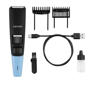 Trymer Raven EST010 do włosów i brody 2 nasadki 90min