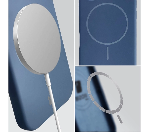 Bizon Soft z MagSafe do Apple iPhone 16 Plus Granatowy