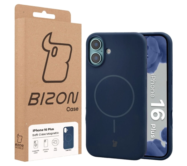 Bizon Soft z MagSafe do Apple iPhone 16 Plus Granatowy