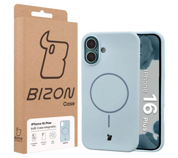 Bizon Soft z MagSafe do Apple iPhone 16 Plus Jasnoniebieski