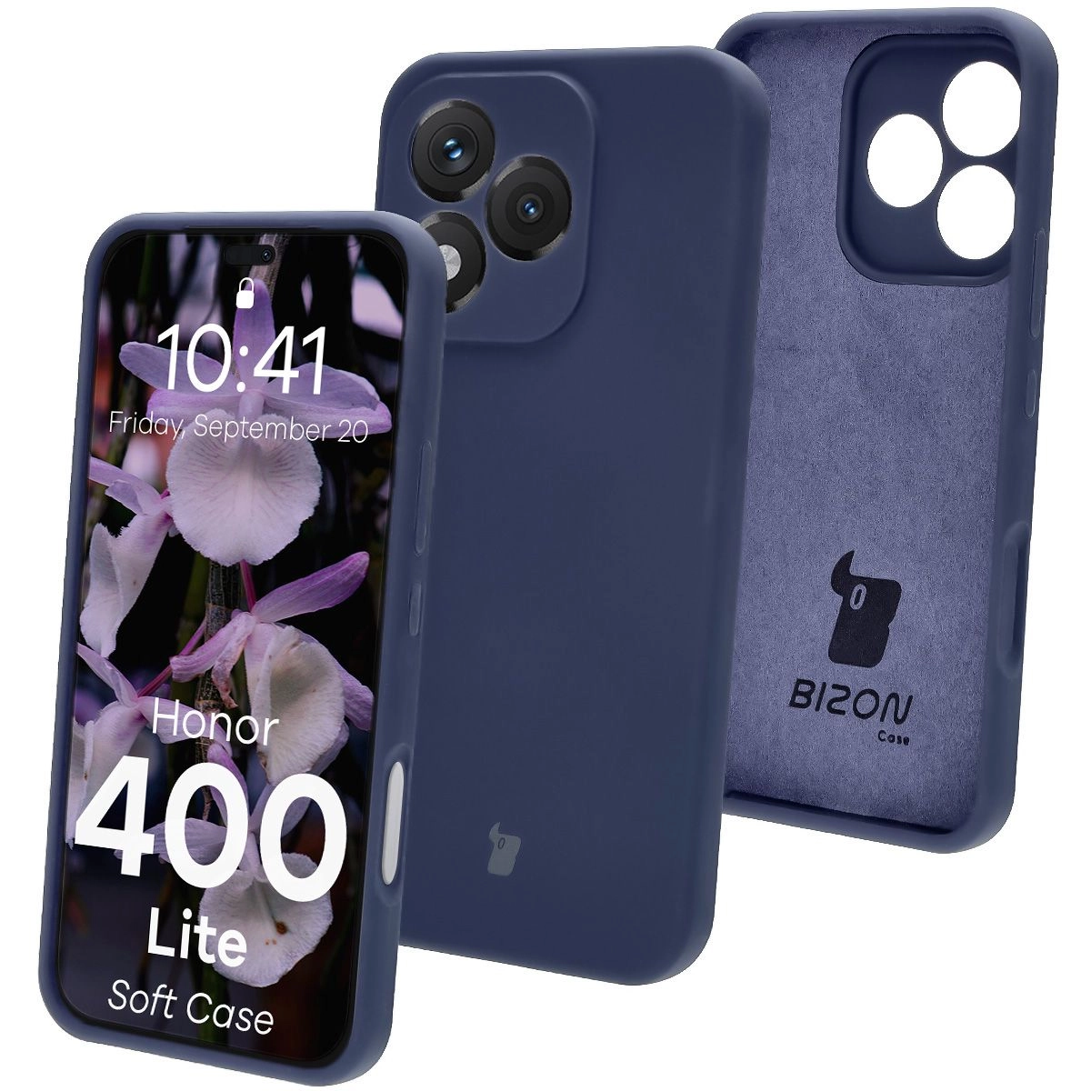 Etui Bizon Soft do Honor 400 Lite 5G Granatowy