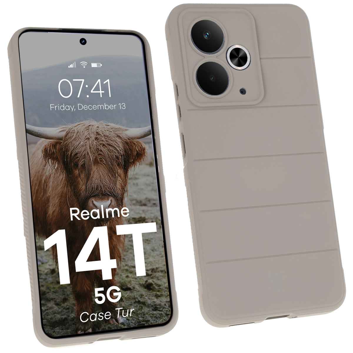 Etui Bizon Tur do Realme 14T 5G Jasnoszary