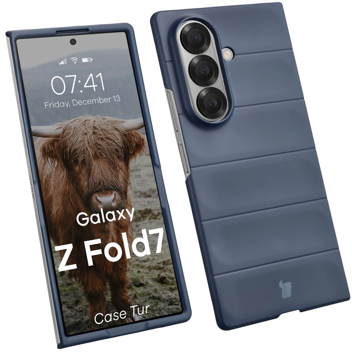 Etui Bizon Tur do Samsung Galaxy Z Fold7 Granatowy