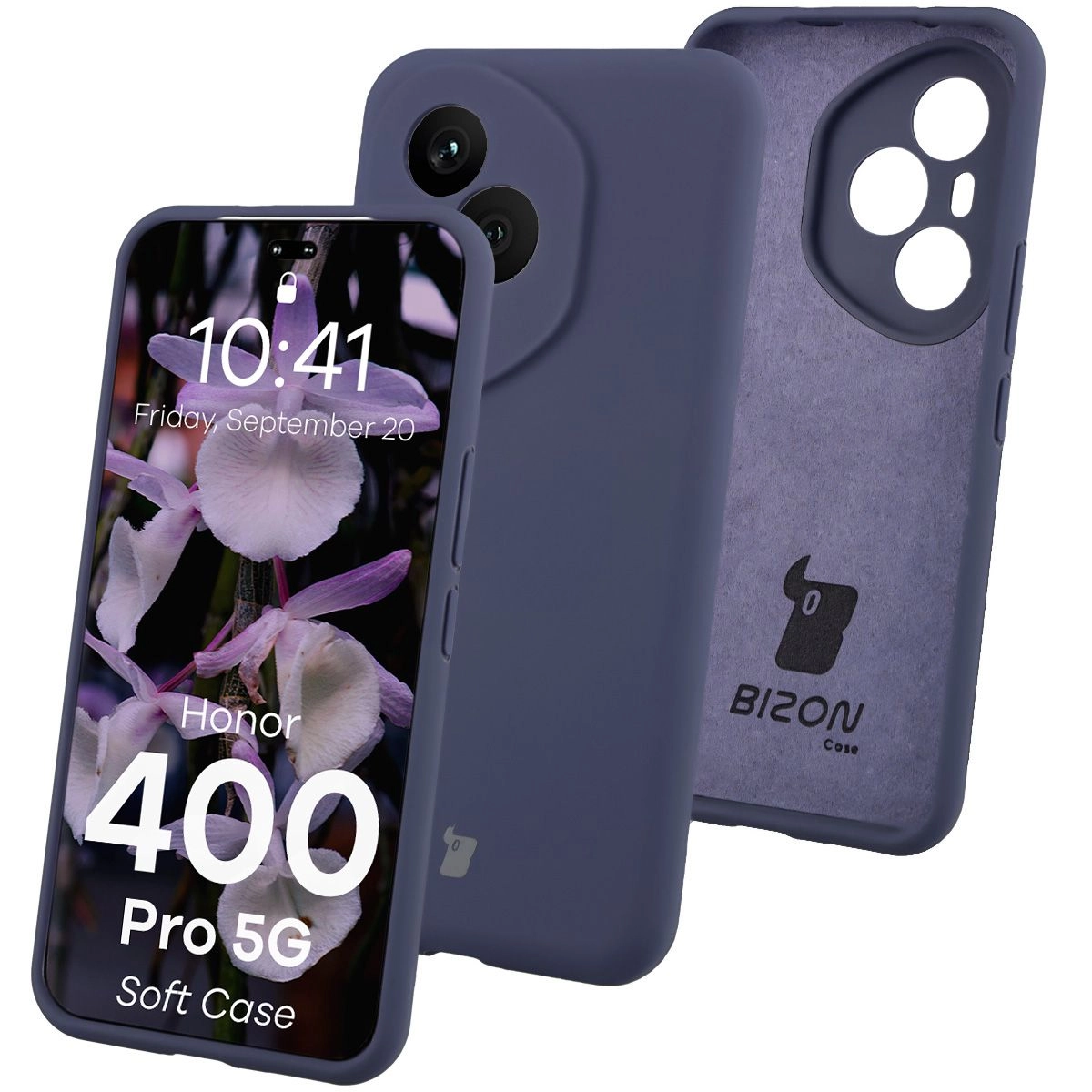 Etui Bizon Soft do Honor 400 Pro 5G Granatowy