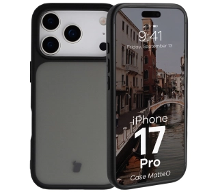 Bizon Angelo do Apple iPhone 17 Pro Przydymione z czarną ramką