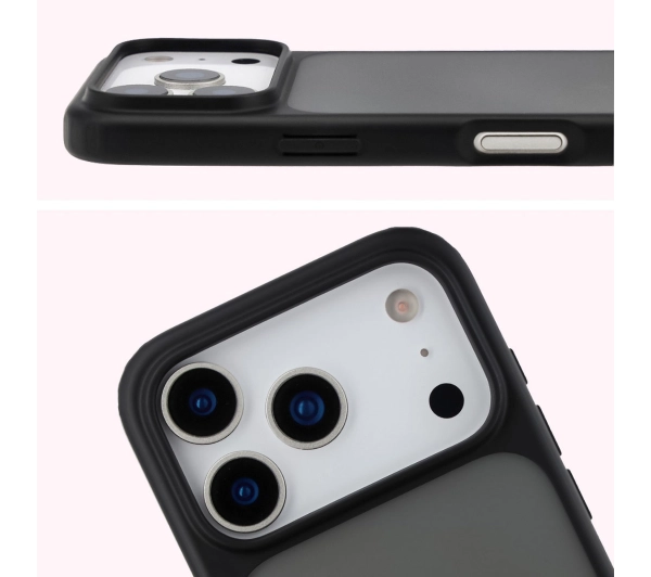 Bizon Angelo do Apple iPhone 17 Pro Przydymione z czarną ramką