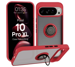 Bizon z uchwytem na palec Hybrid Ring do Google Pixel 10 Pro XL Przydymione z Czerwoną ramką