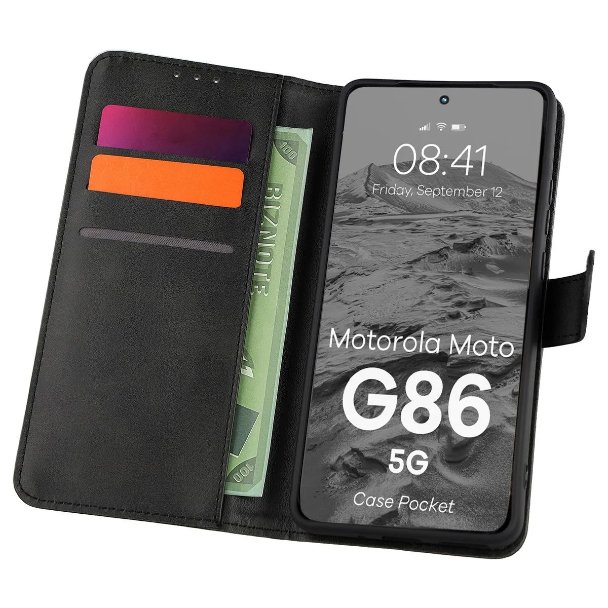 Etui Bizon Case Pocket do Motorola Moto G86 5G Czarny