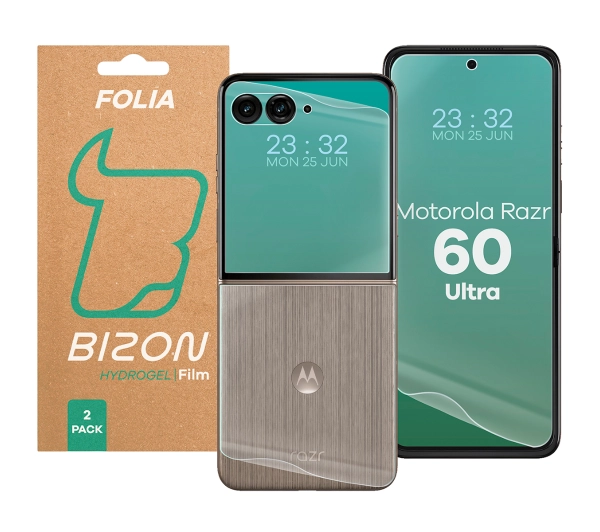 Bizon na tył i przód Bizon Glass Hydrogel Pack do Motorola Razr 60 Ultra