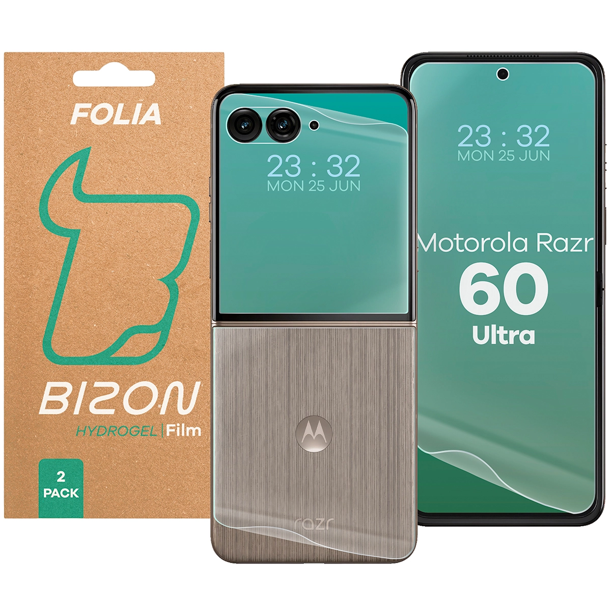 Folia hydrożelowa Bizon na tył i przód Bizon Glass Hydrogel Pack do Motorola Razr 60 Ultra