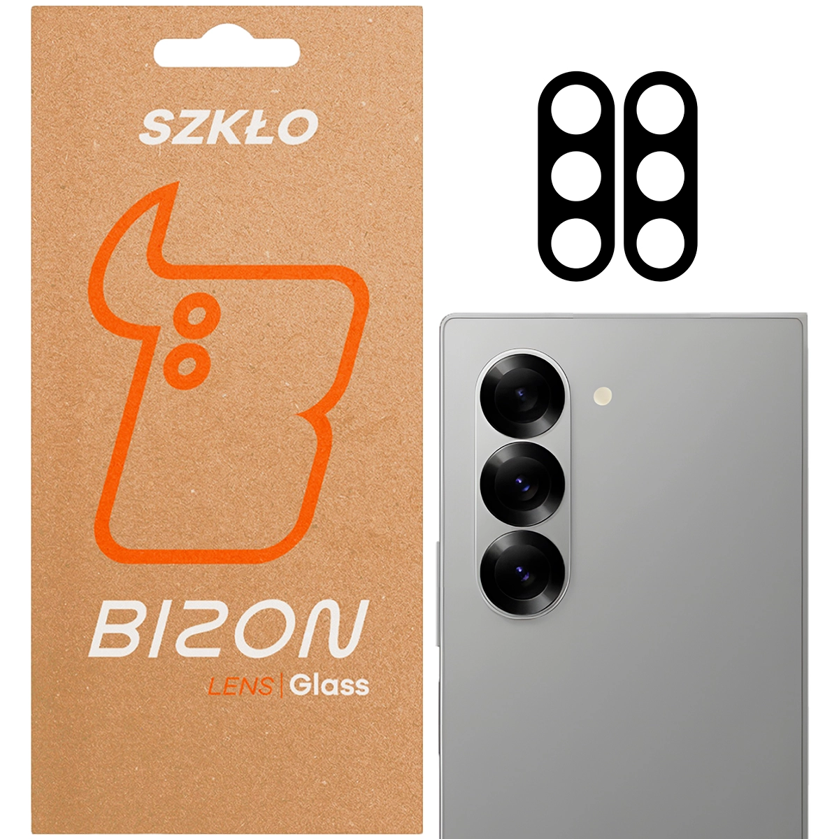 Szkło ochronne Bizon na aparat Silk Lens do Samsung Galaxy Z Fold7 czarny 2 sztuki