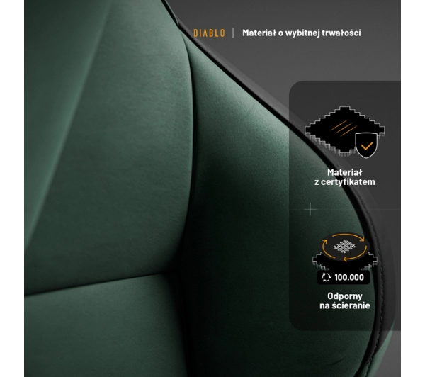 Diablo Chairs X.One Prime Normal Size Forest Green Gamingowy  Do 140kg Tkanina Zielony - Kup na Raty - RRSO 0%