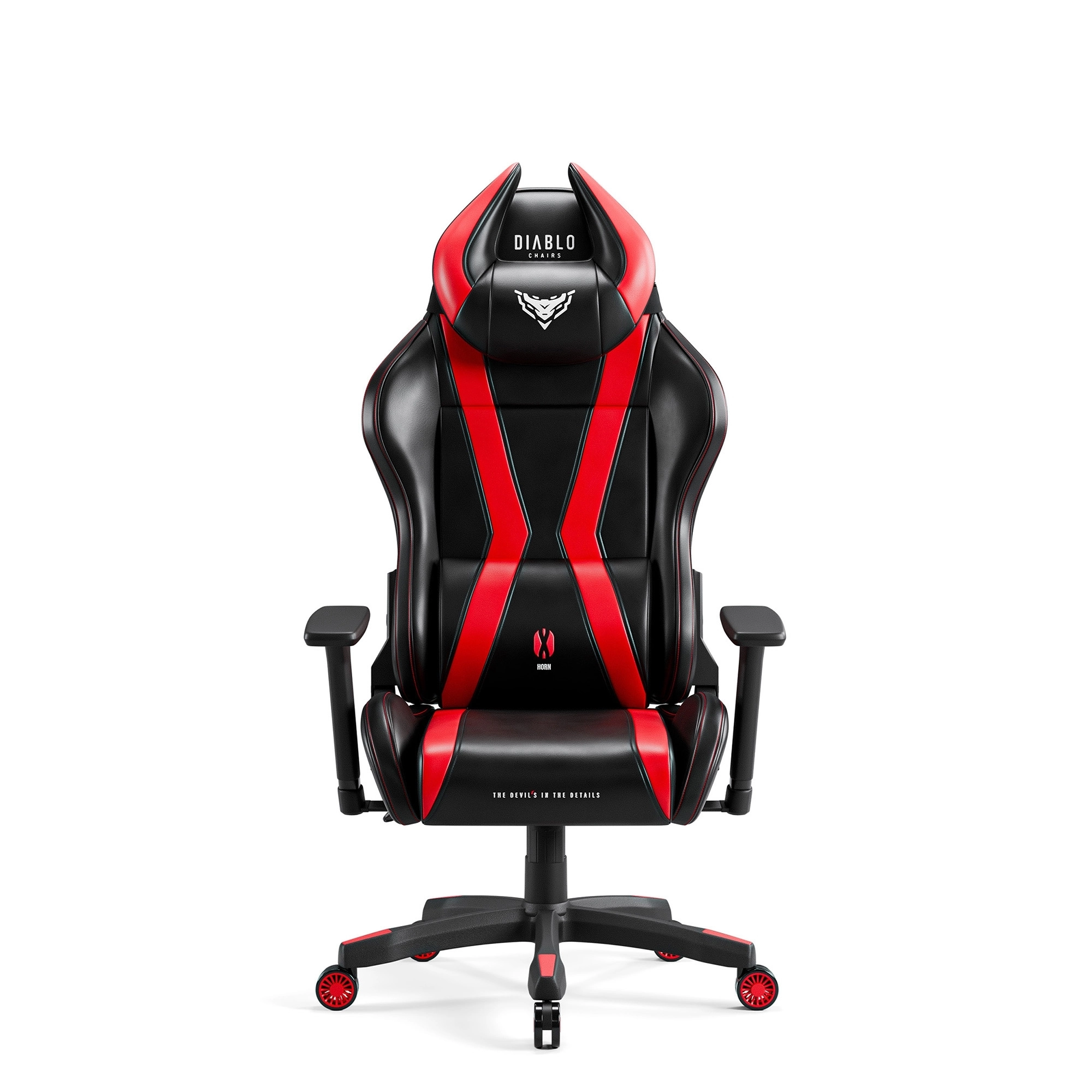 Fotel Diablo Chairs X-Horn 2.0 Small do 90kg Skóra ECO Czarno-czerwony