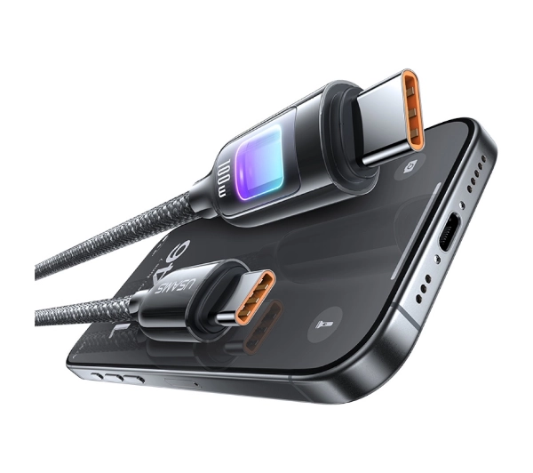 USAMS TC Series 100W USB-C do USB-C 1,2m Czarny