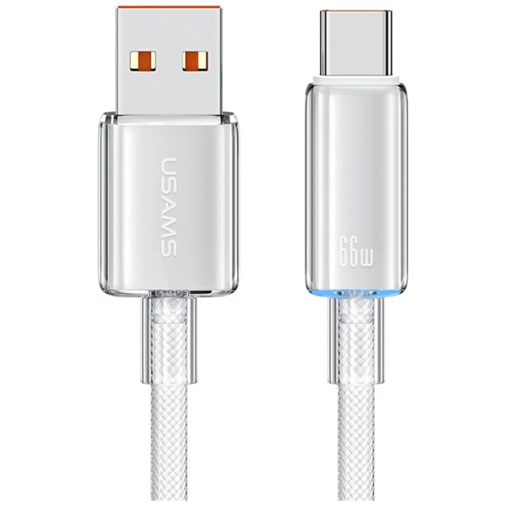 Kabel USAMS Cloud Series 6A USB-A do USB-C 1,2m Biały