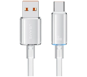 Kabel USAMS Cloud Series 6A USB-A do USB-C 1,2m Biały