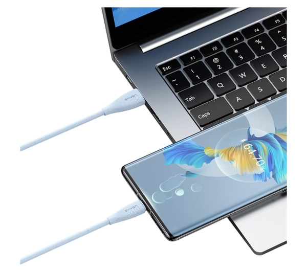 USAMS Green Series 18W 3A USB-A do USB-C 1m Biały