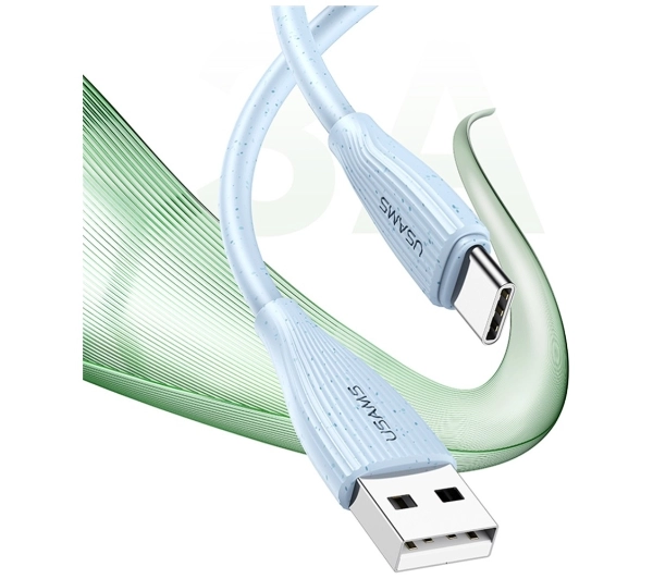 USAMS Green Series 18W 3A USB-A do USB-C 1m Biały