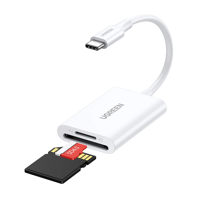 Czytnik kart UGREEN CM265 2w1 SD Card, microSD, SDHC, SDXC Biały