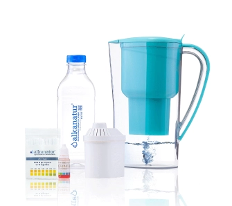 Dzbanek filtrujący Alkanatur Drops 1 wkład Turkusowy