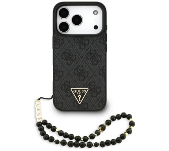 Etui Guess 4G Strap Triangle Logo MagSafe do iPhone 17 Pro czarny