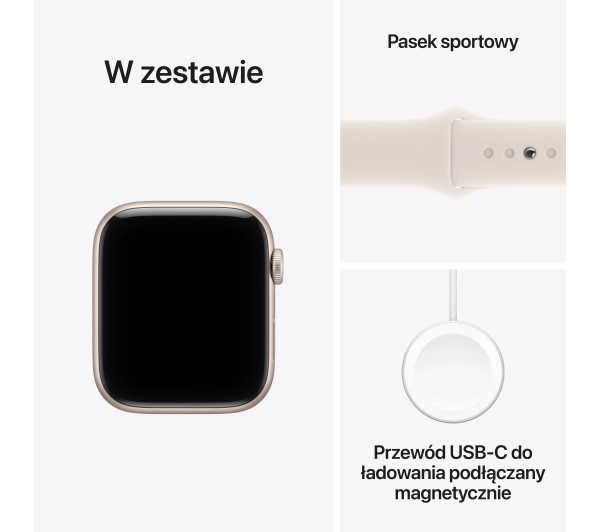 Apple Watch SE 3gen GPS + Cellular koperta 40mm z aluminium Księżycowa poświata pasek sportowy Księżycowa poświata M/L - Kup na Raty - RRSO 0%