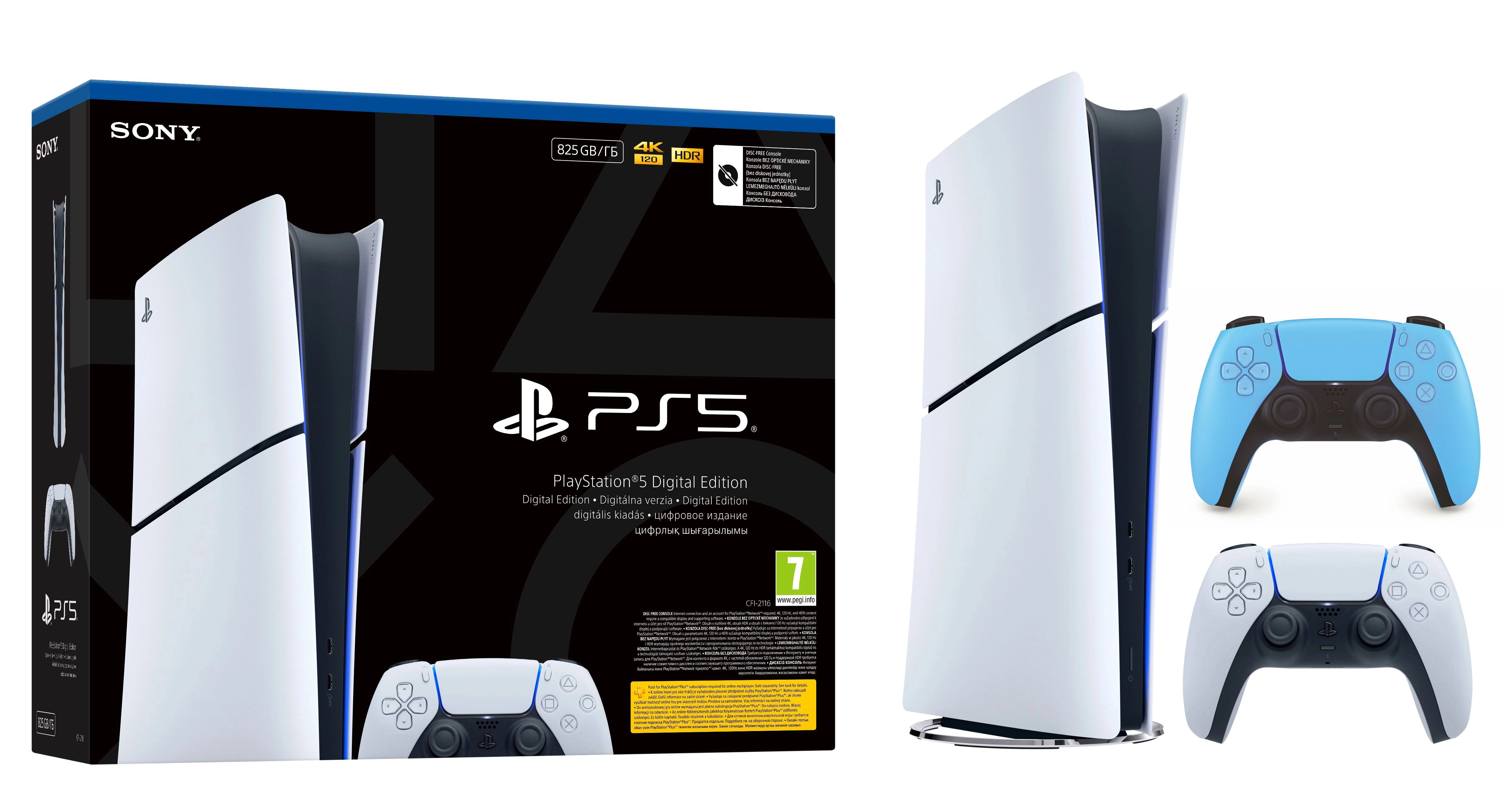 Konsola Sony PlayStation 5 Digital Slim E Chassis (PS5) 825GB + Dodatkowy Pad Gwiezdny błękit