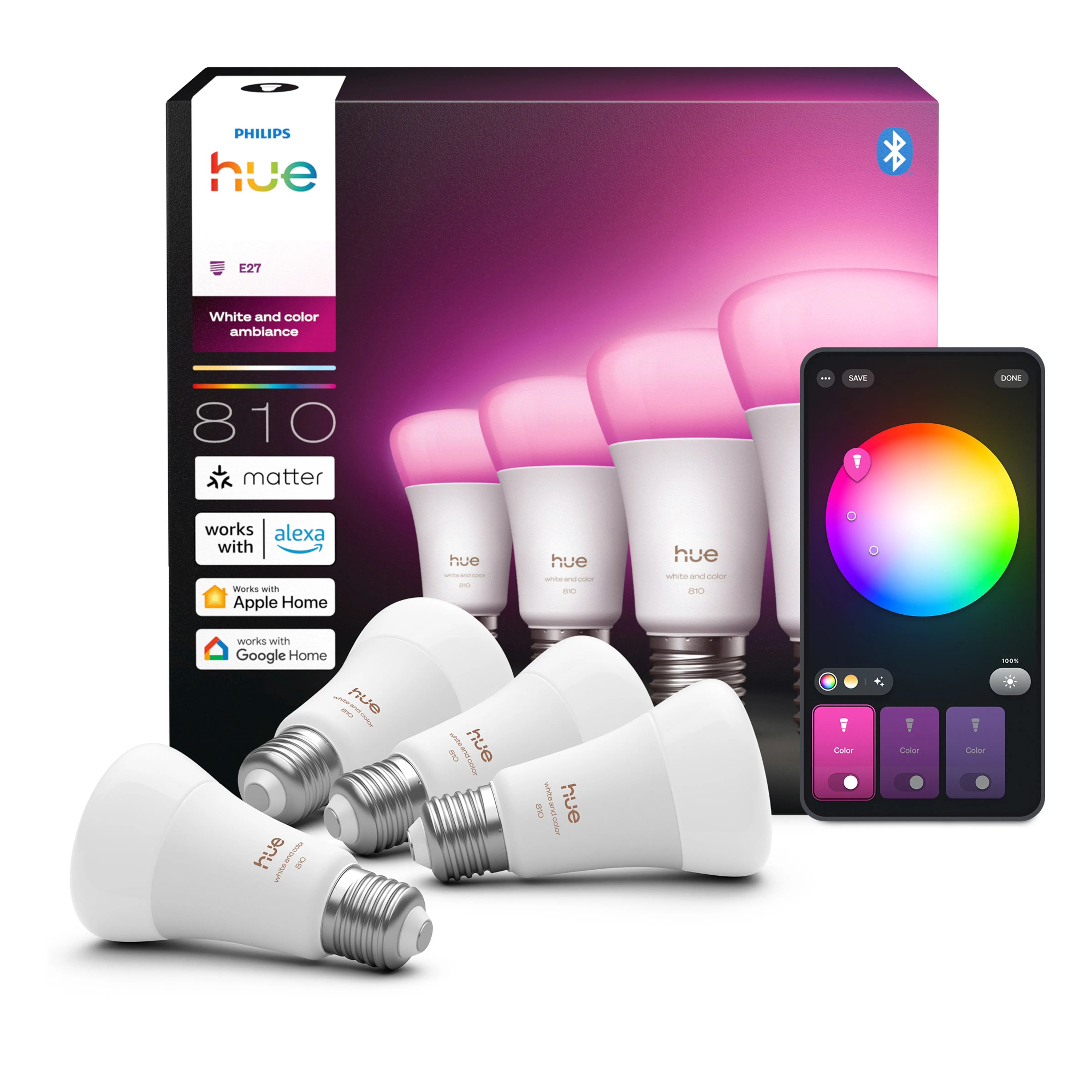 Żarówka LED Philips Hue White and Colour Ambiance A60 E27 4szt.