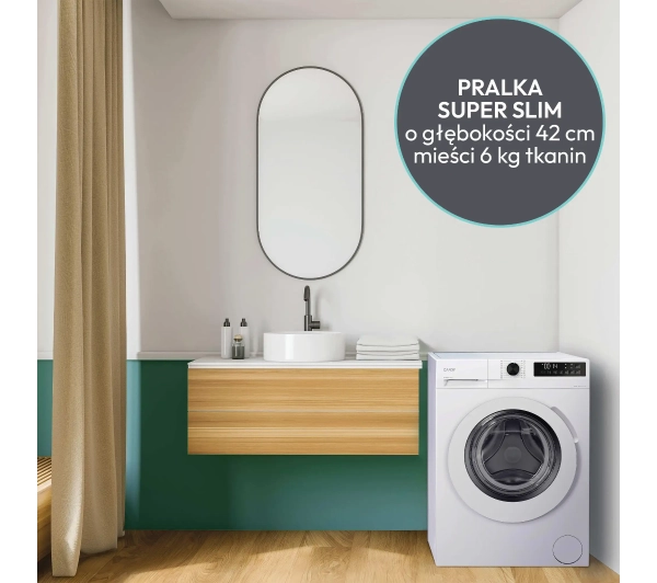 Candy ProWash SuperSlim 300 GD 26SS6-S 6kg 1200obr/min - Kup na Raty - RRSO 0%