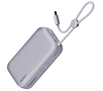 Powerbank Aukey Spark Sling PB-Y47 10000mAh 30W Wbudowany kabel USB-C Biały