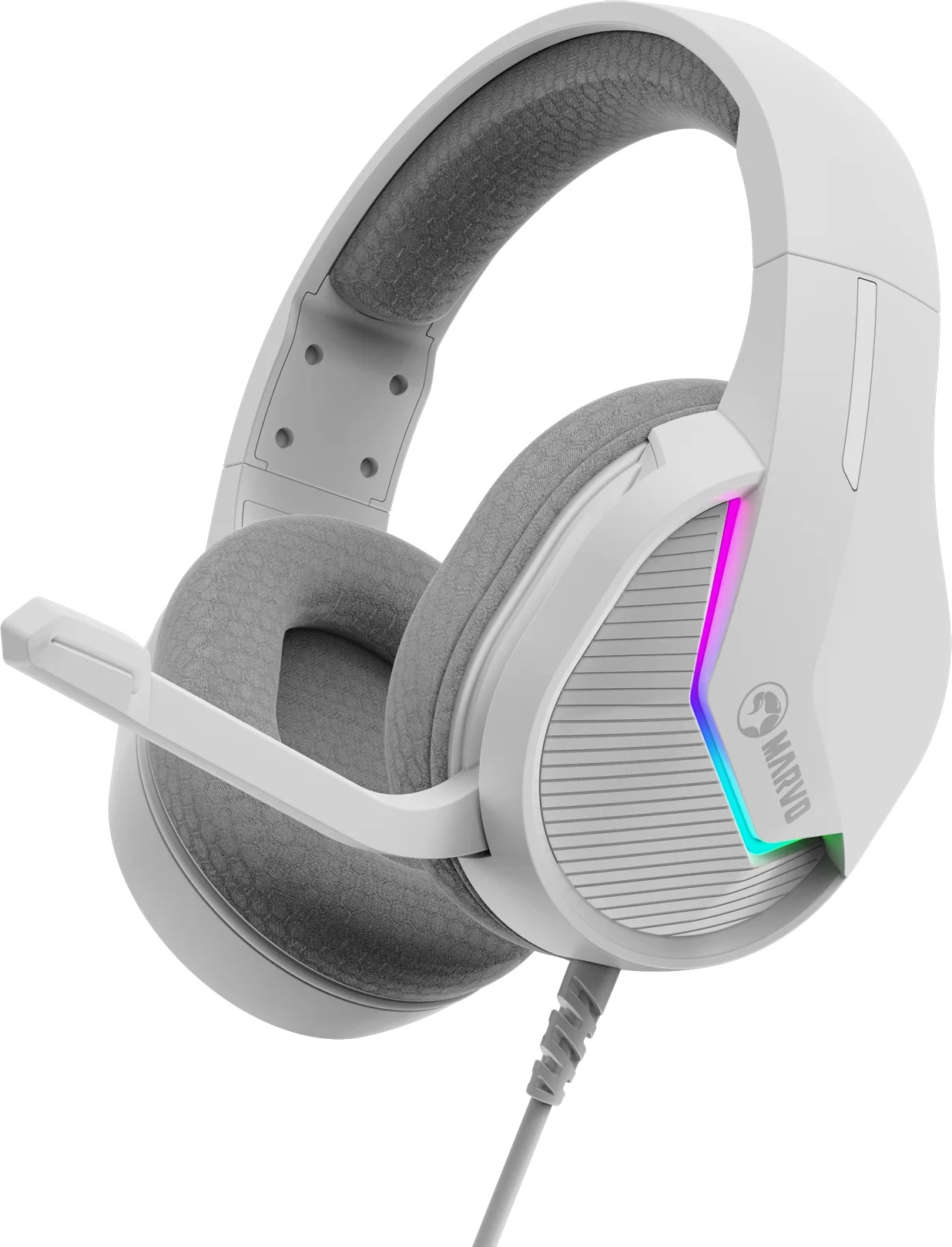 Słuchawki przewodowe z mikrofonem Marvo H8618 WH Tactic 40 Nauszne Biały