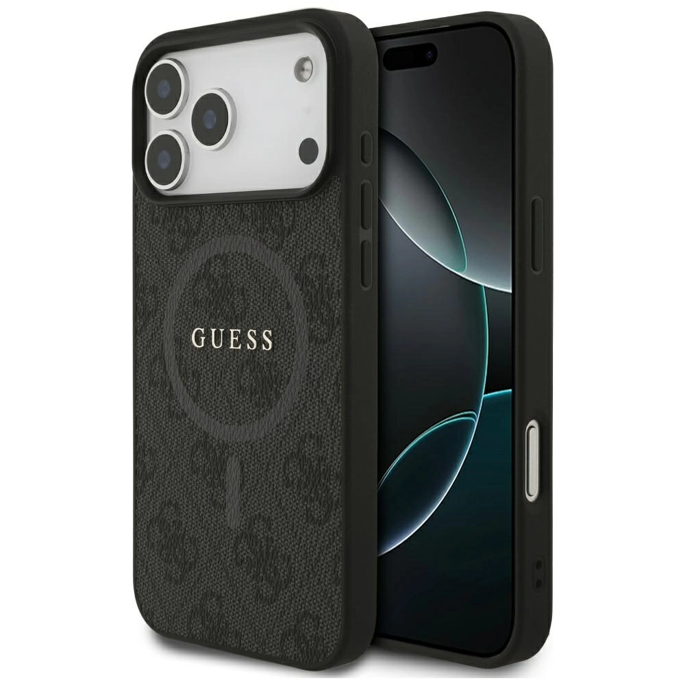 Etui Guess 4G Ring Classic Logo MagSafe do iPhone 17 Pro Max czarny