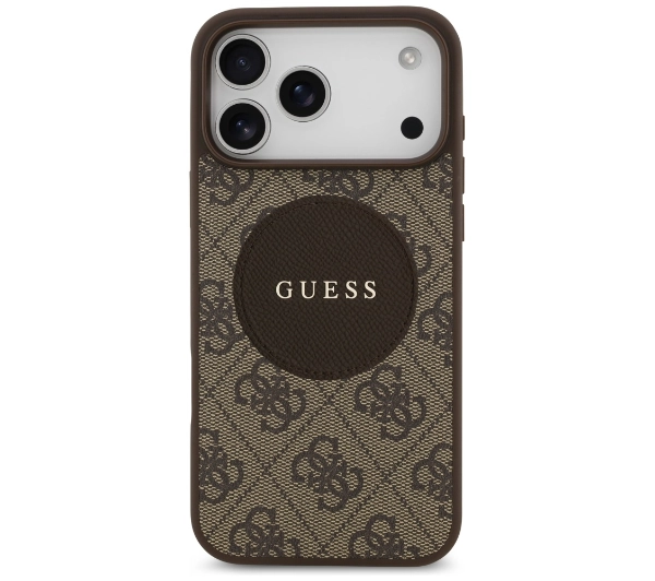 Guess 4G Circle Classic Logo MagSafe do iPhone 17 Pro Max Brązowy