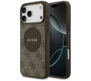Guess 4G Circle Classic Logo MagSafe do iPhone 17 Pro Max Brązowy