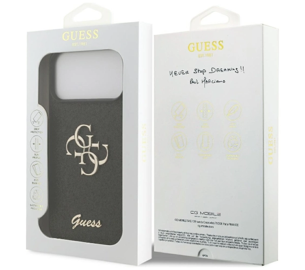 Guess Fixed Glitter Big 4G do iPhone 17 Pro Max czarny