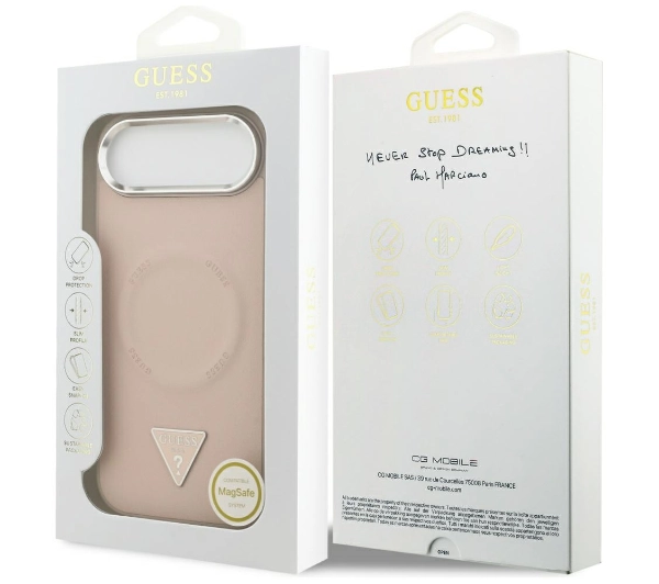 Guess Triangle Logo MagSafe do iPhone Air Różowy