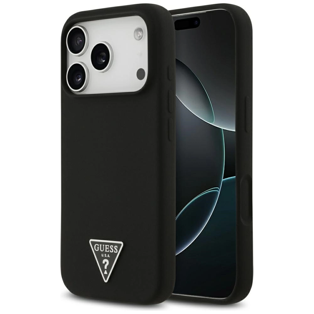 Etui Guess Silicone Triangle Logo MagSafe do iPhone 17 Pro Max czarny