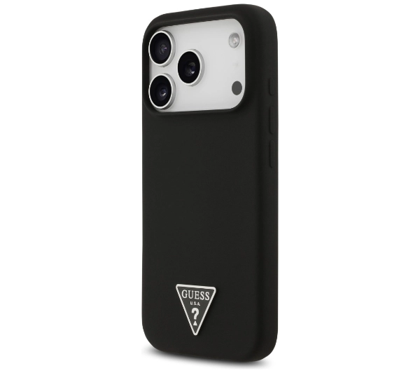 Guess Silicone Triangle Logo MagSafe do iPhone 17 Pro Max czarny