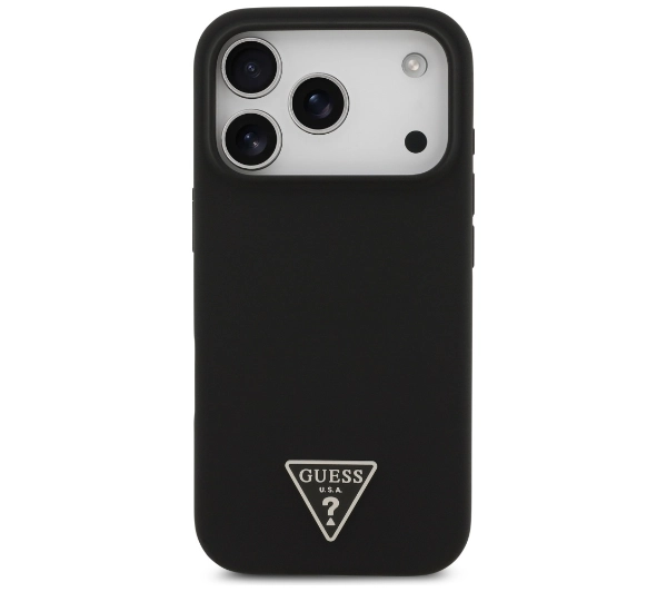 Guess Silicone Triangle Logo MagSafe do iPhone 17 Pro Max czarny