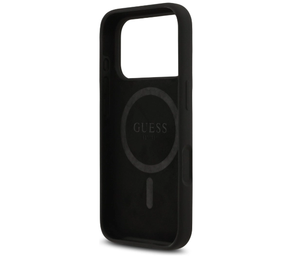 Guess Silicone Triangle Logo MagSafe do iPhone 17 Pro Max czarny