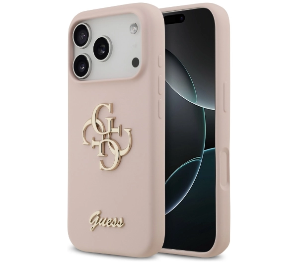 Guess Silicone Big 4G Script do iPhone 17 Pro Max różowy