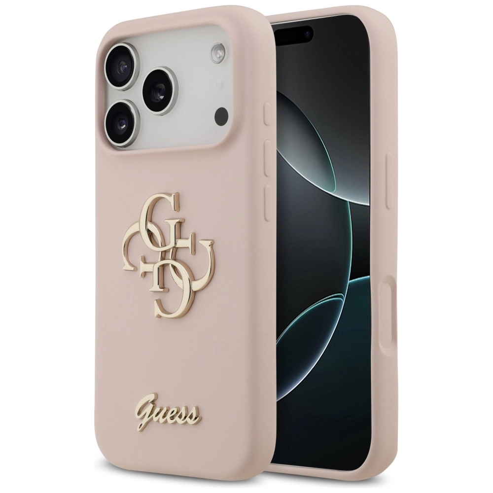 Etui Guess Silicone Big 4G Script do iPhone 17 Pro Max różowy