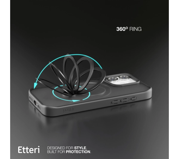 Etteri Matt Mag Ring do iPhone 16 Plus Czarny
