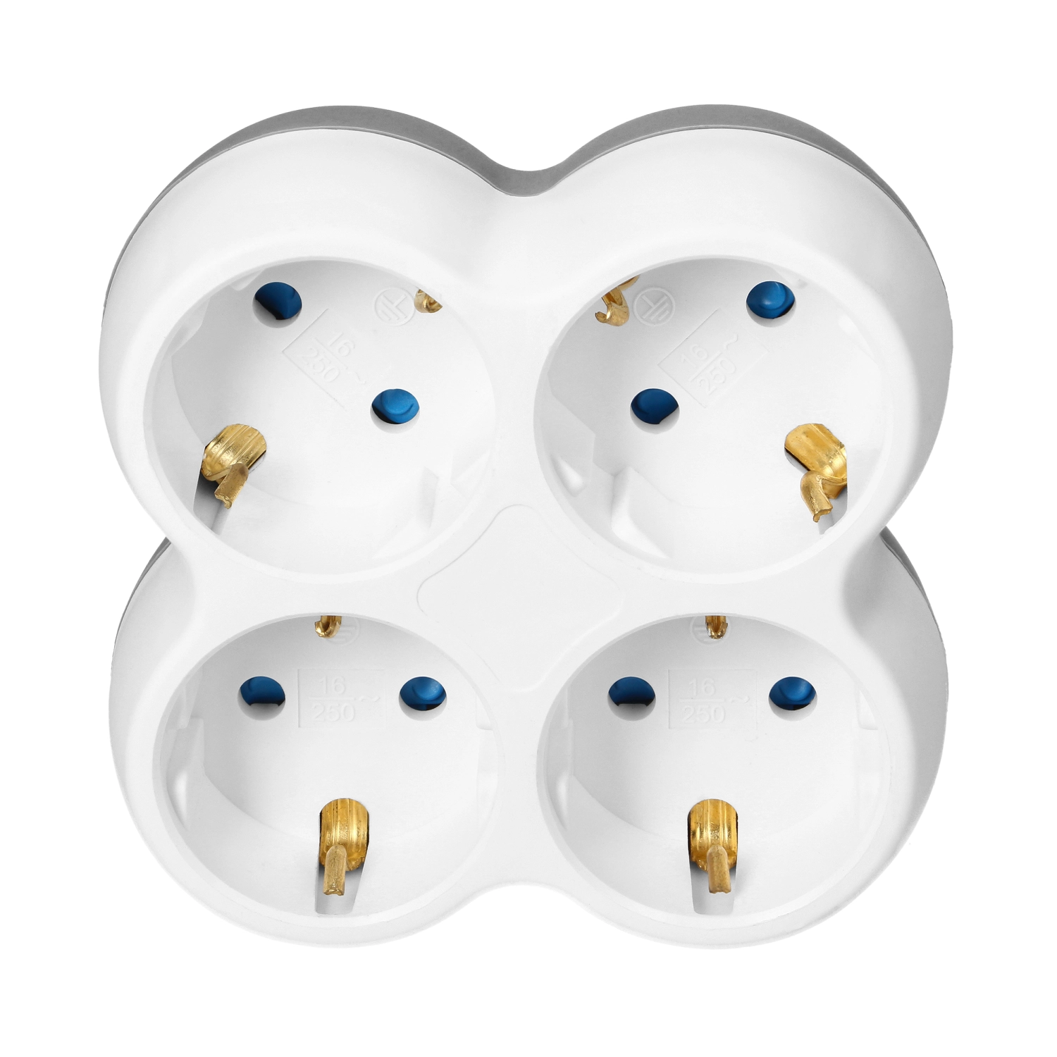 Rozgałęziacz Orno OR-AE-13240(GS) (Schuko) 4 gniazda Biało-szary